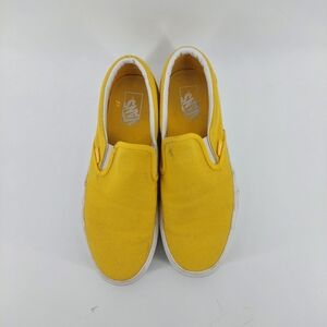 VANS Classic Slip-On Twill Freesia Gold-Yellow Sneakers Mens 9.5 Womens 11